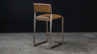 Shaker Stool - Sedona Leather & Dull Champagne