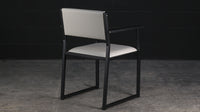 Shaker Armchair - Illusion Greige Leather & Ebonized Walnut | AMBROZIA