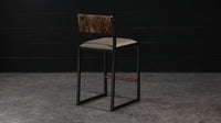 Shaker Stool - Light Brown Brindle Cowhide & Sand Leather