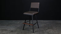 Shaker Swivel Chair - Smokey Leather & Walnut